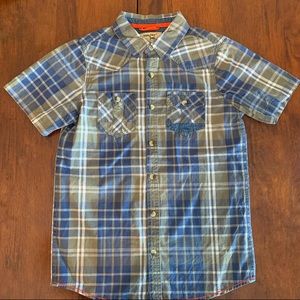 Triple Five Soul, Plaid Button Down Shirt, size M